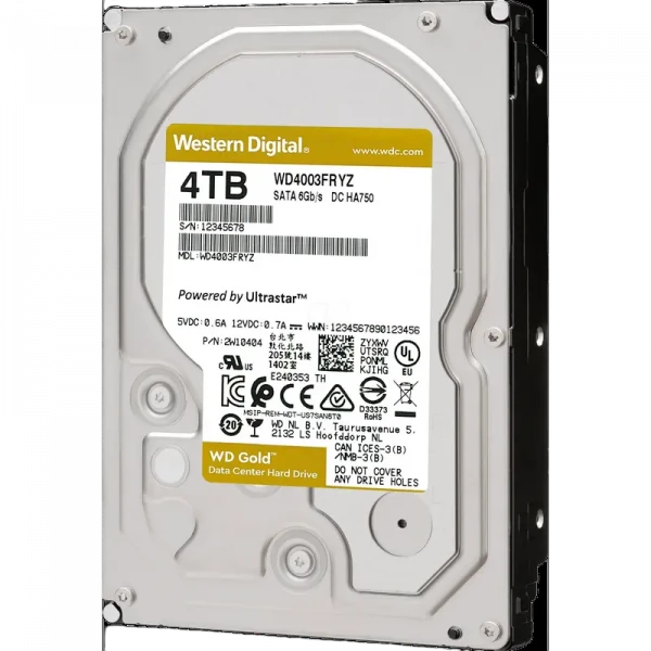 Unitate HDD Western Digital WD Gold, 3.5, 4 TB &lt,WD4003FRYZ&gt,