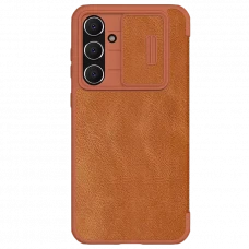 Чехол книжка Nillkin Samsung Galaxy S23 FE Qin Pro, Коричневый