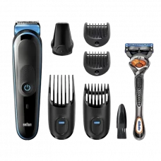 Trimmer pentru bărbați Braun MGK5045, Negru | Albastru