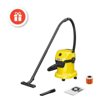 Пылесос Karcher WD 3 V-15/6/20 + Фильтр-мешки KFI 357, Жёлтый