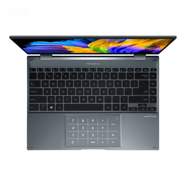 Laptop 14 ASUS Zenbook 14 Flip OLED UP5401EA, Pine Grey, Intel Core i5-1135G7, 8GB/256GB, Fără SO