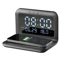 Ceas cu alarmă Cellularline, with Wireless Charging, Negru