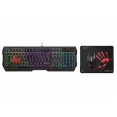 Set Tastatură + Mouse + Mouse Pad Bloody B1700 , Cu fir, Negru