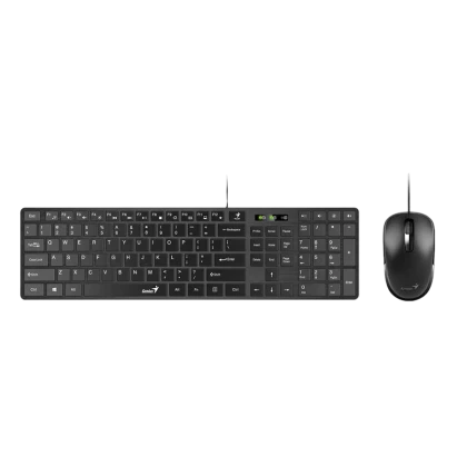 Клавиатура и мышь Genius SlimStar C126, Проводное, Чёрный