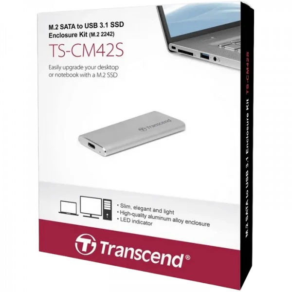 Rack SSD extern Transcend TS-CM42S, Argintiu