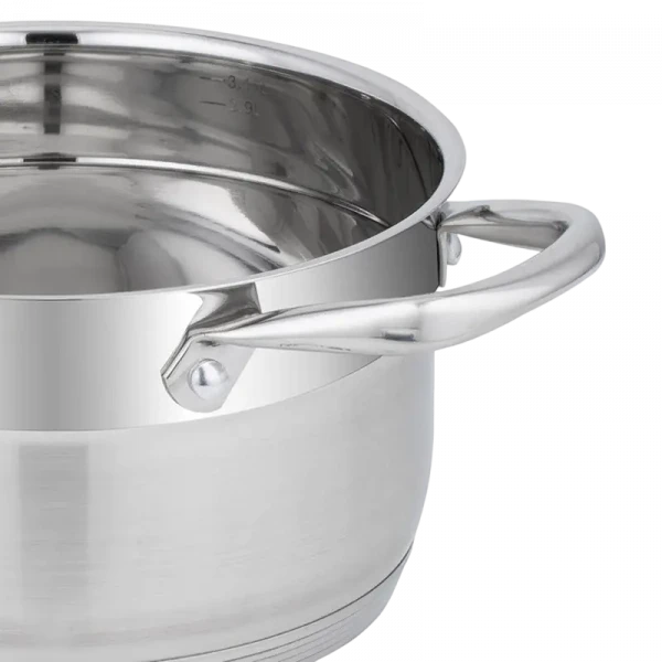 Кастрюля RESTO 92104, 3.6л, 20см, Нержавеющая сталь