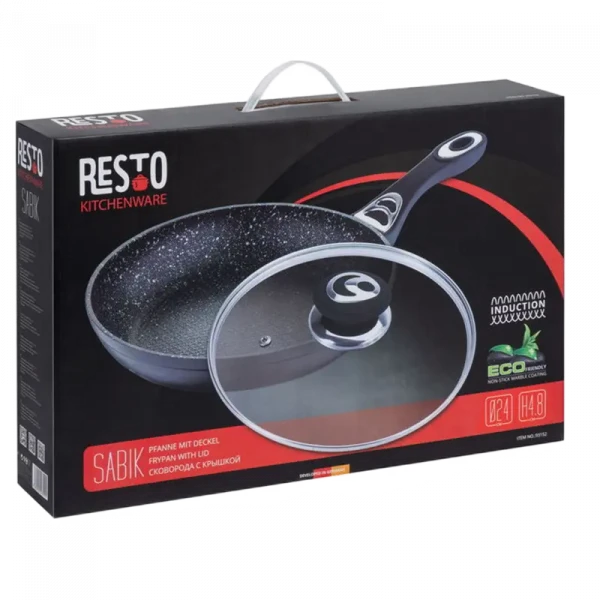 Tigaie RESTO 93152, 24cm, Negru