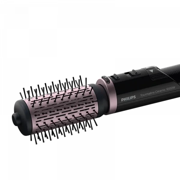 Uscător de păr-perie Philips Dynamic Volumebrush HP8654/00, 1000 W, Negru | Roz