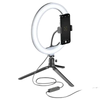 Lampă circulară Cellularline Selfie Ring Multicolor - Universale, Negru