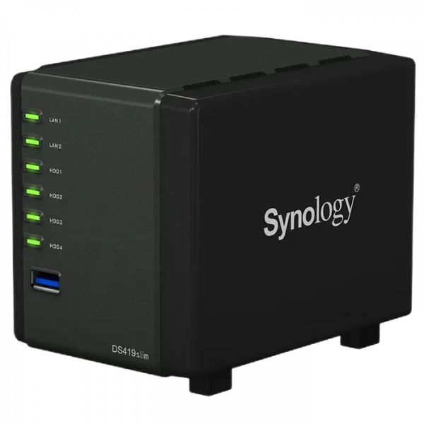 Сетевое хранилище SYNOLOGY DS419slim, Чёрный