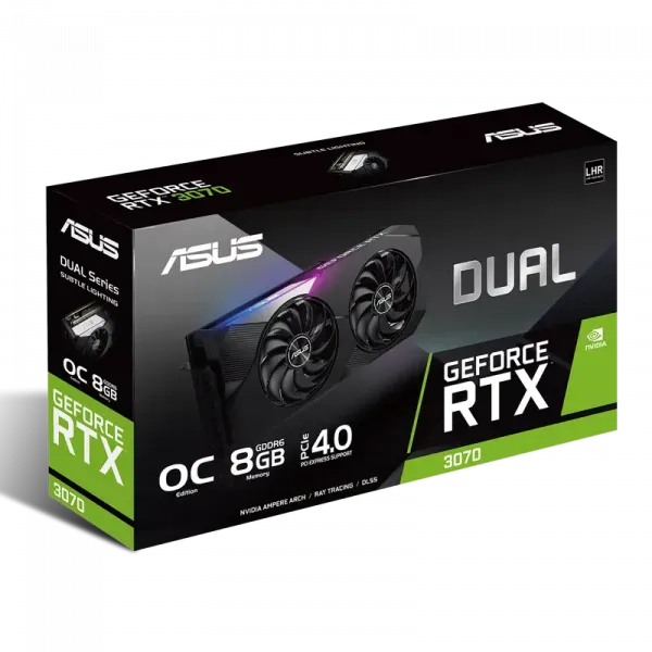 Видеокарта ASUS DUAL-RTX3070-O8G-V2, 8GB GDDR6 256бит