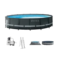 Piscină cu cadru metalic Intex XTR Ultra Frame, 26423L, Negru, 26330