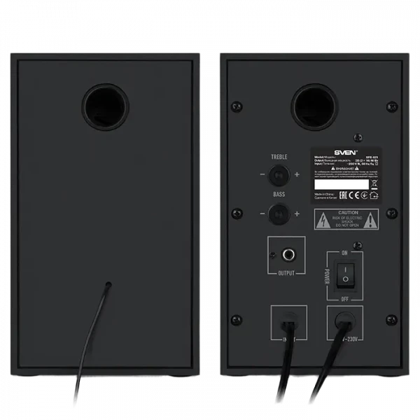 Компьютерные колонки 2.0 SVEN SPS-621, Чёрный