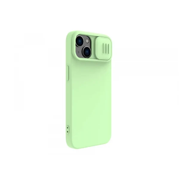 Husă Nillkin iPhone 14, CamShield Silky Silicone, Verde