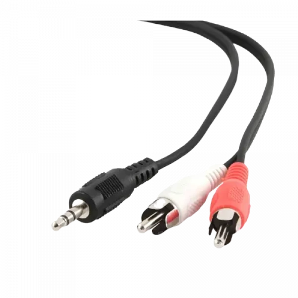Аудиокабель Cablexpert CCAB-458, 3.5mm 3-pin (M) - 2x RCA (M), 1,5м, Чёрный