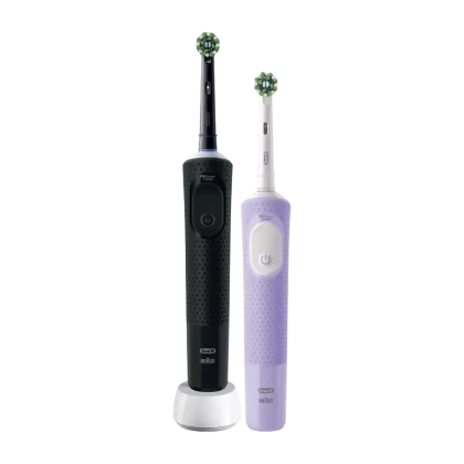 Электрическая зубная щетка Oral-B Vitality PRO DUO Cross Action, Чёрный Фиолетовый