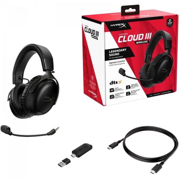 Căști HyperX Cloud III Wireless, Fără fir, Negru