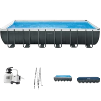 Piscină cu cadru metalic Intex Ultra XTR Premium Pool Line, 17203L, Negru, 26356