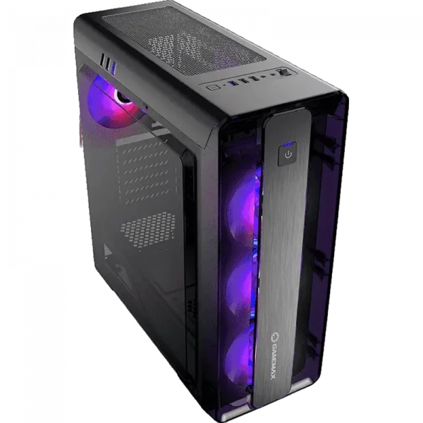 Carcasă PC Gamemax MoonLight FRGB, Midi-Tower, Fără PSU, Negru