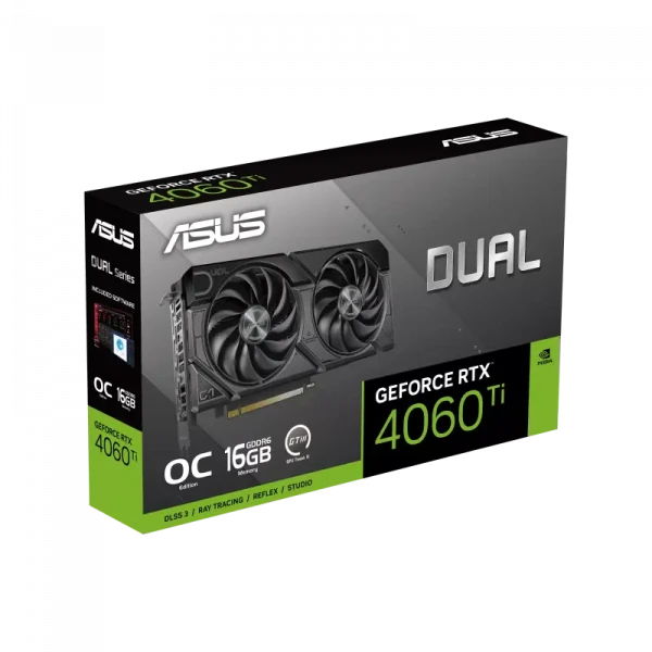 Видеокарта ASUS DUAL-RTX4060TI-O16G-EVO, 16GB GDDR6 128бит (DUAL-RTX4060TI-O16G-EVO)