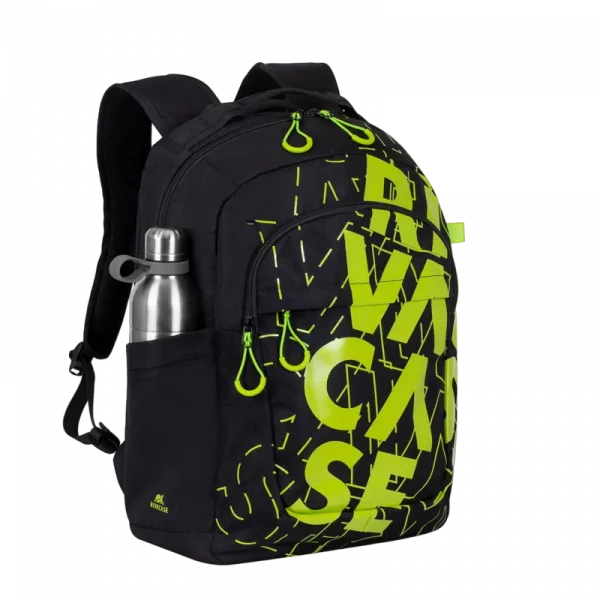 Rucsac zilnic RivaCase Heide, 15.6, Poliester, Negru/Lamîe