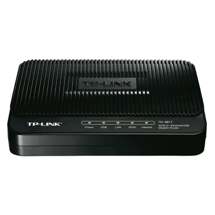 ADSL Модем TP-LINK TD-8817, ADSL/ADSL2/ADSL2 + до 24 Мбит/с, Чёрный