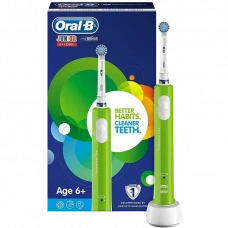Электрическая звуковая зубная щетка BRAUN D16 Junior pro Sensitive UT, Белый/ Зеленый