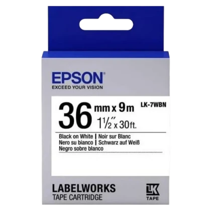 Cartuş de bandă Epson LK-7WBN, 36 mm x 9 m