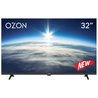 32 LED SMART Телевизор OZON H32S6000R, 1366x768 HD, Android TV, Чёрный