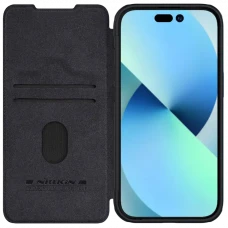 Чехол книжка Nillkin iPhone 15 Plus - Qin Pro, Чёрный