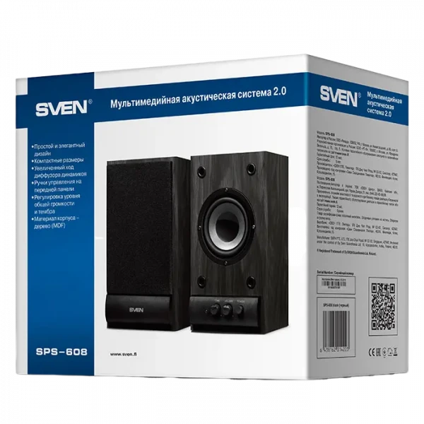 Boxe pentru calculator 2.0 SVEN SPS-608, Negru