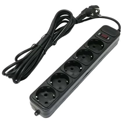 Prelungitor electric Ultra Power UP3-B-10PPB, 5 Prize, 3m, Negru