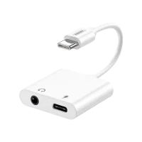 Audio Adaptor Remax RL-LA11, USB Type-C/3.5 mm, 0,12m, Alb