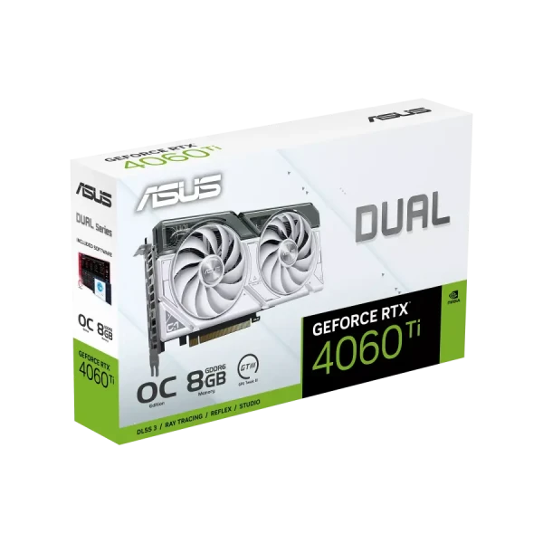 Placă Video ASUS DUAL-RTX4060TI-O8G-WHITE, 8GB GDDR6 128bit