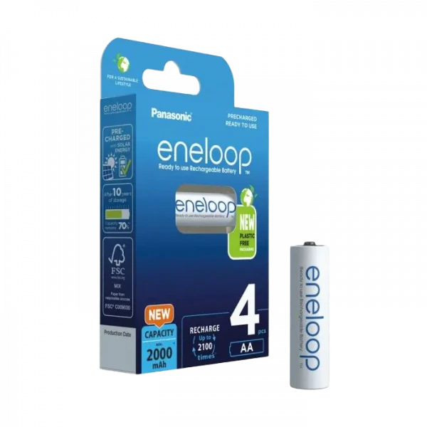 Аккумуляторы Panasonic BK-3MCDE/4BE, AA, 2000мА·ч, 4шт.