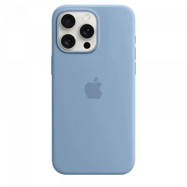 Husă Apple iPhone 15 Pro Max Silicone Case with MagSafe, Albastru de iarnă