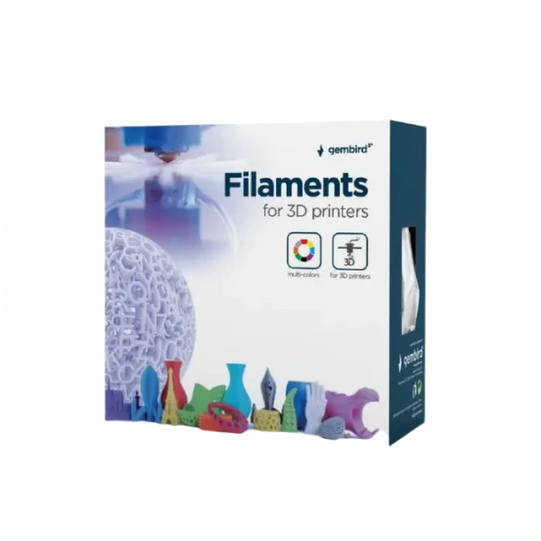 Filament pentru imprimantă 3D Gembird 3DP-ABS3-01-S, ABS, Argint , 3.0 mm, 1 kg