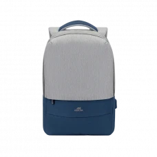 Rucsac pentru Laptop RivaCase Prater, 15.6, Poliester, Gri/Albastru