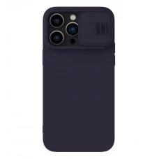 Husă Nillkin iPhone 14 Pro CamShield Silky Magnetic Silicone, Albastru