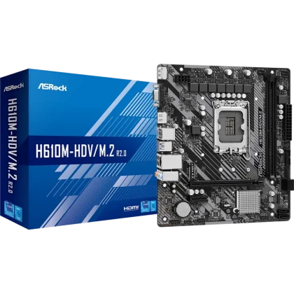 Placă de bază ASRock H610M-HDV/M.2 R2.0, LGA1700, Intel H610, Micro-ATX