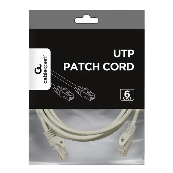Patch cord Cablexpert PP6U-3M, Cat6 UTP, 3m, Gri