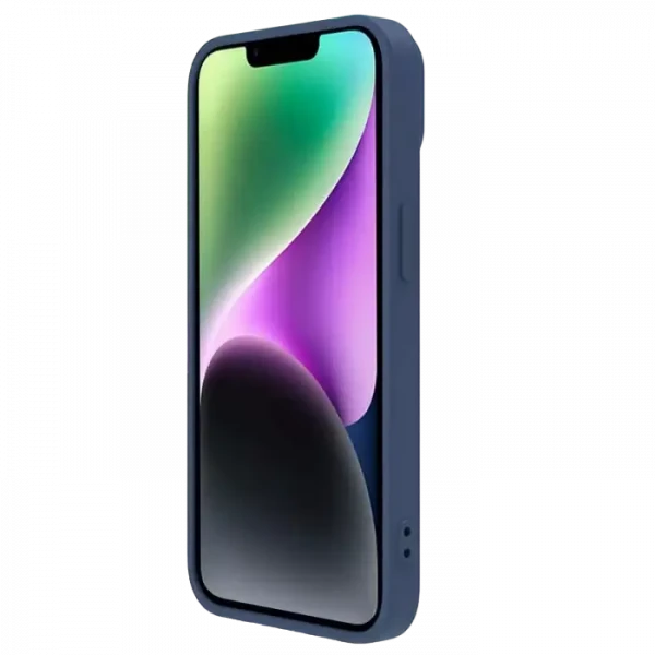 Чехол Nillkin iPhone 15 Plus, CamShield Silky Silicone, Темно-синий