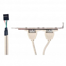 Receptor USB 2.0 dublu pe suport Cablexpert CCUSBRECEPTACLE, Bej