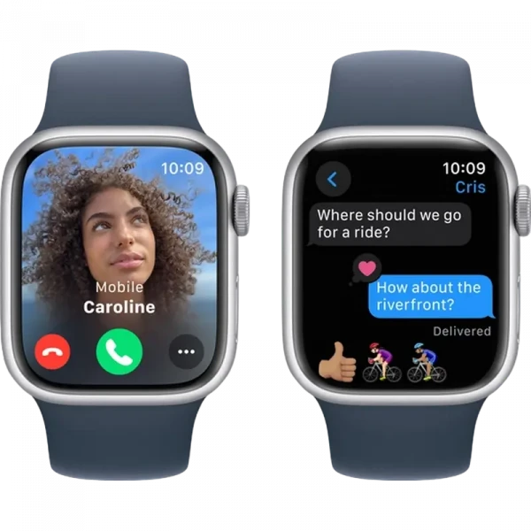 Умные часы Apple Watch Series 9 GPS, 45мм, Silver | Storm Blue