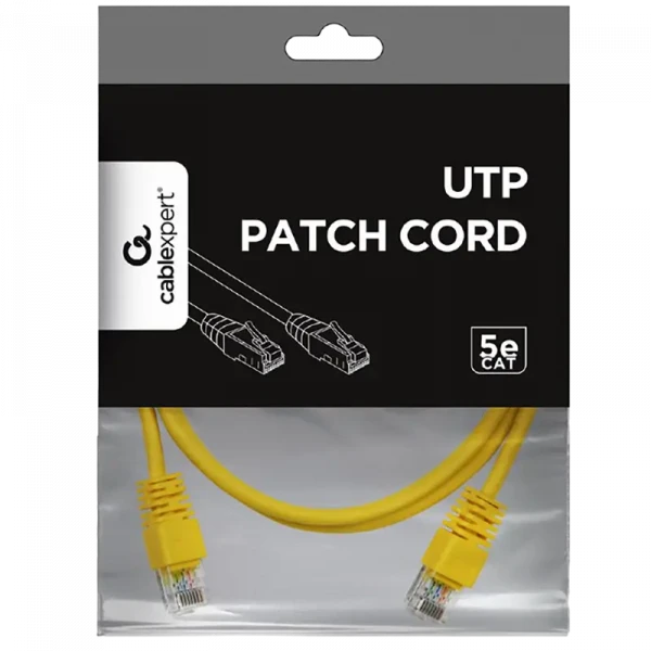 Патч-корд Cablexpert PP12-2M/Y, CAT5e UTP, 2м, Жёлтый