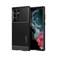 Husă Spigen Samsung S22 Ultra, Rugged Armor, Negru mat