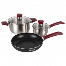 Set de vase Rondell RDS-1217, 2,8L, 20cm, Negru Argintiu