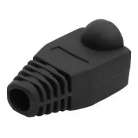 Boot cap for RJ-45, black, UTP cat.5 modular plug, 100 pcs/bag