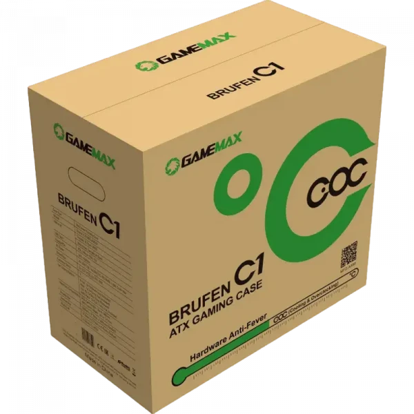 Компьютерный корпус Gamemax Brufen C1, Midi-Tower, Без блока питания, Чёрный