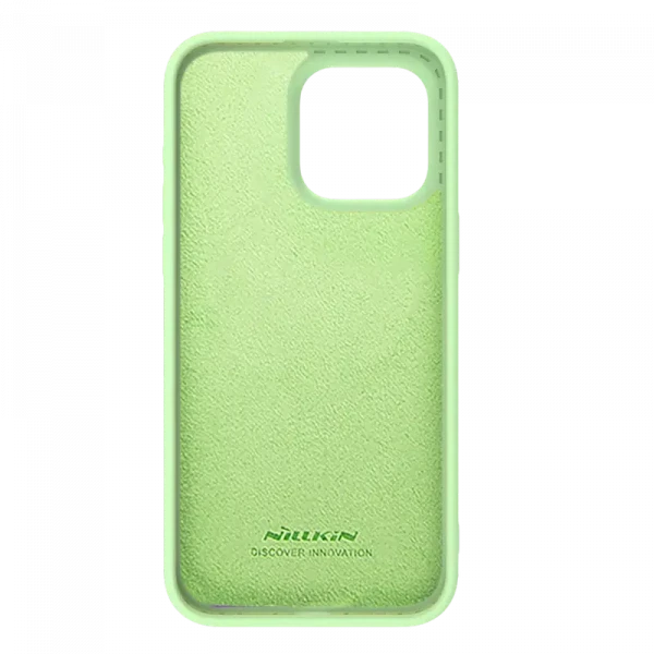 Husă Nillkin iPhone 15 Pro, CamShield Silky Silicone, Mint Green